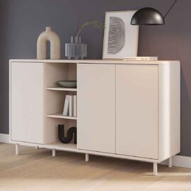 Plyna Wooden Sideboard with 3 Doors in Sand