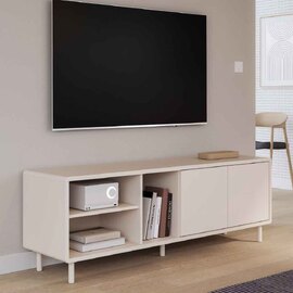Plyna Wooden TV Stand with 2 Doors in Sand