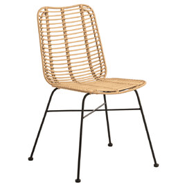 Ponoka Rattan Outdoor Stacking Side Chair In Natural