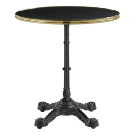 Pontiac 70cm Gold Rim Wooden Bistro Table In Black