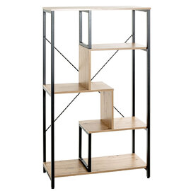 Pontiac Wooden Bookcase With 4 Shelves In Oak And Black