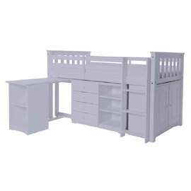 Portland Wooden Mid Sleeper Bunk Bed in Grey