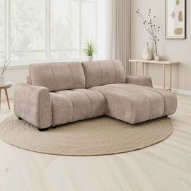 Portmere Fabric Universal Corner Sofabed in Beige