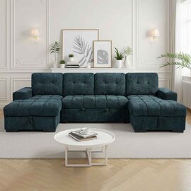 Positano Fabric U Shape Corner Sofa in Blue