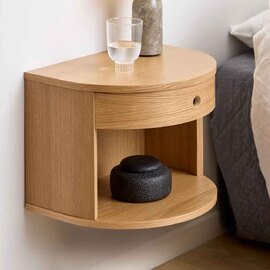 Pottstown Wooden Wall Hung Bedside Cabinet - Oak