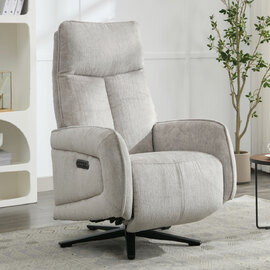 Prato Fabric Electric Recliner Chair In Rabbit