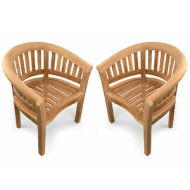 Prattville Teak Wooden Outdoor Arm Chairs In Pair