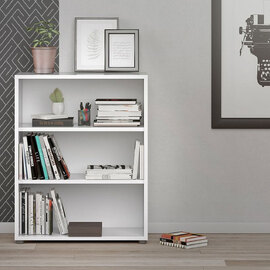 Primora Wooden Bookcase with 2 Shelves in White