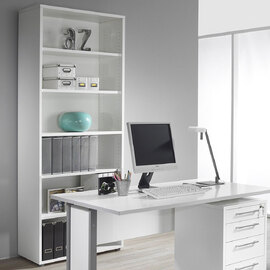 Primora Wooden Bookcase with 5 Shelves In White