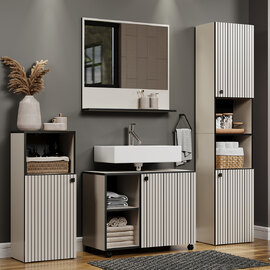 Provence Wooden Bathroom Furniture Set in Light Grey