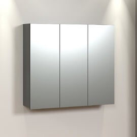 Provence Wooden Wall Mounted Bathroom Mirror Cabinet in Anthracite and Evoke Oak
