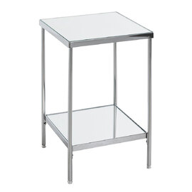 Pulaski Small Mirrored Square End Table With Chrome Frame