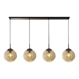Punch 4 Light Champagne Glass Bar Pendant Light In Black