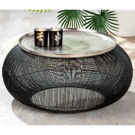 Puntual Aluminium Side Table In Silver And Black