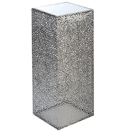 Purley Small Glass Metal Decorative Pillar In Silver
