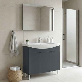 Purus 1000mm Wooden Bathroom Furniture Set with 3 Doors in Matte Anthracite