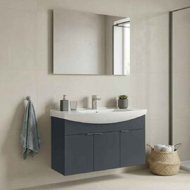 Purus 1000mm Wooden Wall Mounted Bathroom Furniture Set in Matte Anthracite
