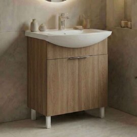 Purus 650mm Wooden Vanity Unit & Basin in Sonoma Oak
