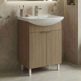 Purus Wooden Wooden Vanity Unit & Basin in Sonoma Oak