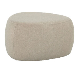 Qavon Large Fabric Stool in Beige