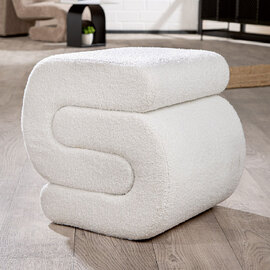 Qavon Polyester Stool in White