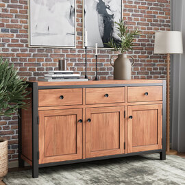 Qimera Acacia Wood Sideboard with 3 Doors 3 Drawers