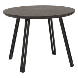 Qinson Round Wooden Dining Table in Black