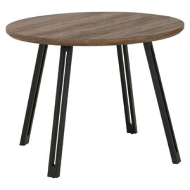 Qinson Round Wooden Dining Table in Medium Oak