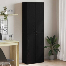 Quilcene 190cm Wooden Office Cabinet In Black Oak