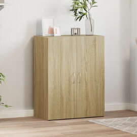 Quilcene 77cm Wooden Office Cabinet In Sonoma Oak