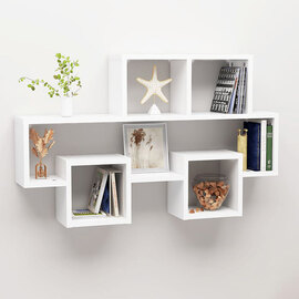 Quillon Car-Shaped Wooden Wall Shelf In White