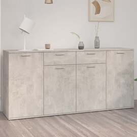 Ragni Wooden Sideboard With 4 Doors 2 Drawer In Concrete Effect