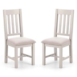 Raisie Light Grey Wooden Dining Chair in Pair