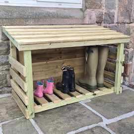 Raivo Wooden Outdoor Boot Store In Natural