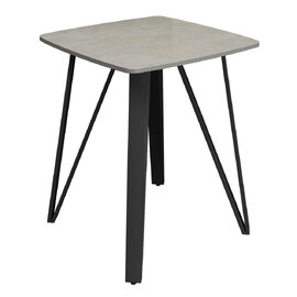 Raleigh Sintered Stone Ceramic Side Table In Gloss Grey