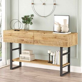 Raleo Wooden Console Table in Atlantic Pine