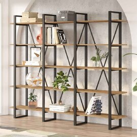 Raleo Wooden Shelving Unit with Metal Frame in Atlantic Pine