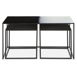 Ramita Metal Set Of 3 Coffee Tables In Black And White