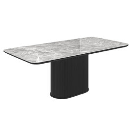 Ramona Ceramic Coffee Table In Gloss Grey