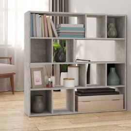 Ramona 105cm Wooden Book Shelf And Room Divider - Concrete Grey