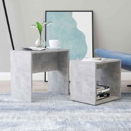 Ramona Wooden Nesting Coffee Table - Concrete Grey