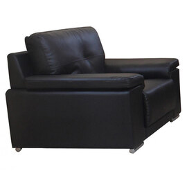 Ravia Bonded PU Leather 1 Seater Sofa In Black