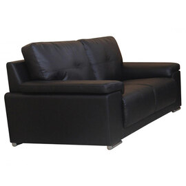 Ravia Bonded PU Leather 2 Seater Sofa In Black