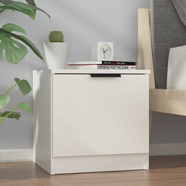 Ranya Wooden Bedside Cabinet With 1 Door In White