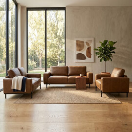 Ravion Fabric Sofa Suite in Tan