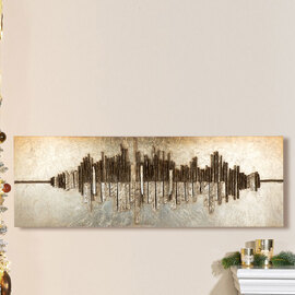 Raxen Synthetic Resin 3D Wall Art in Champagne and Gold