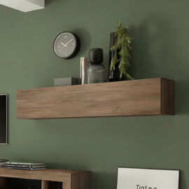 Raya Wooden Lift Up Flap Wall Shelf In Mercure