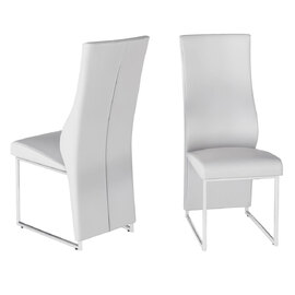 Redmond White Leather Dining Chairs In Pair