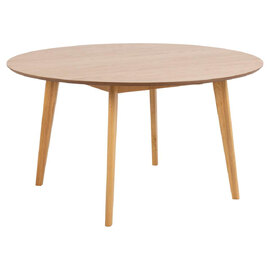 Reims Large Wooden Round Dining Table In Matt Oak