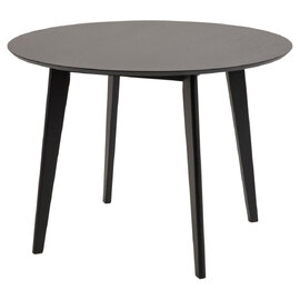 Reims Small Wooden Round Dining Table In Matt Black